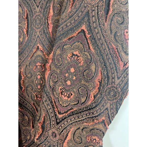 Chicos Floral Jacket L Orange Retro Boho Western Paisley Tapestry Artsy Classic - Picture 8 of 13